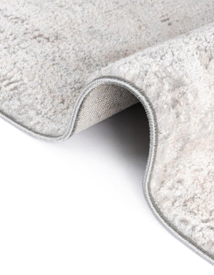 Gray 5' 3 x 5' 3 Caspian Round Area Rug 60% Polypropylene & 40% Polyester With Cotton Backing Modern Chic Carpet for Home Interior Design Decorating for Sale at Rug Engine