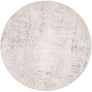 Gray 4' 1 x 4' 1 Caspian Round Area Rug 60% Polypropylene & 40% Polyester With Cotton Backing Modern Chic Carpet for Home Interior Design Decorating for Sale at Rug Engine