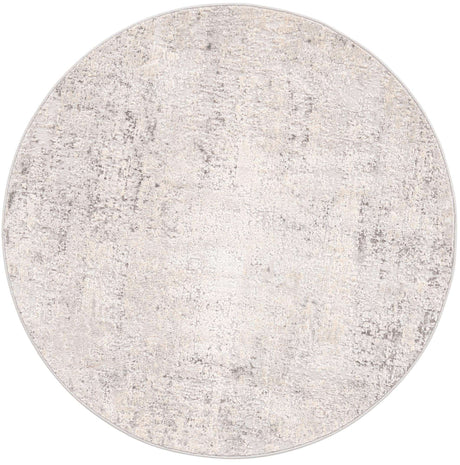 Gray 4' 1 x 4' 1 Caspian Round Area Rug 60% Polypropylene & 40% Polyester With Cotton Backing Modern Chic Carpet for Home Interior Design Decorating for Sale at Rug Engine