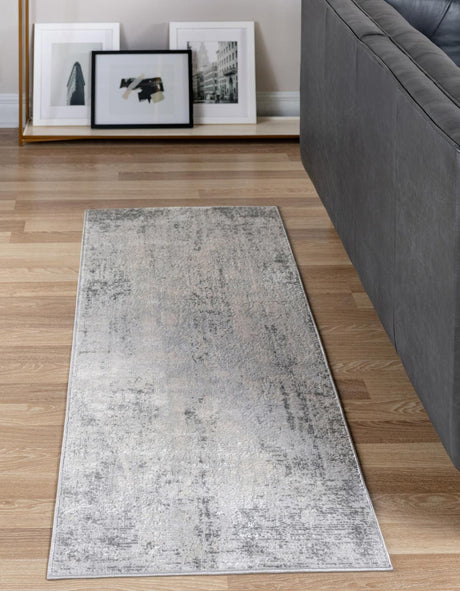 Gray 2' 7 x 13' 1 Caspian Runner Area Rug 60% Polypropylene & 40% Polyester With Cotton Backing Modern Chic Carpet for Home Interior Design Decorating for Sale at Rug Engine
