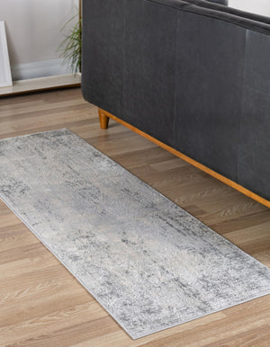 Gray 2' 7 x 10' Caspian Runner Area Rug 60% Polypropylene & 40% Polyester With Cotton Backing Modern Chic Carpet for Home Interior Design Decorating for Sale at Rug Engine