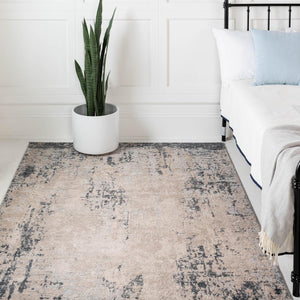 Bone 4' 1 x 6' 1 Caspian Rectangle Area Rug 60% Polypropylene & 40% Polyester With Cotton Backing Modern Chic Carpet for Home Interior Design Decorating for Sale at Rug Engine