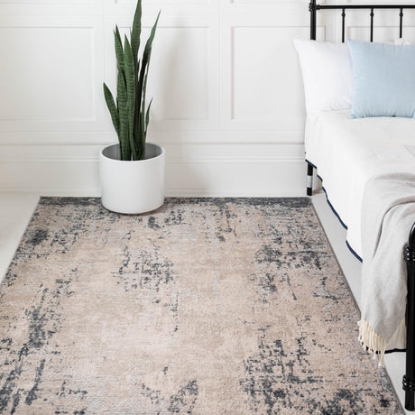Bone 4' 1 x 6' 1 Caspian Rectangle Area Rug 60% Polypropylene & 40% Polyester With Cotton Backing Modern Chic Carpet for Home Interior Design Decorating for Sale at Rug Engine