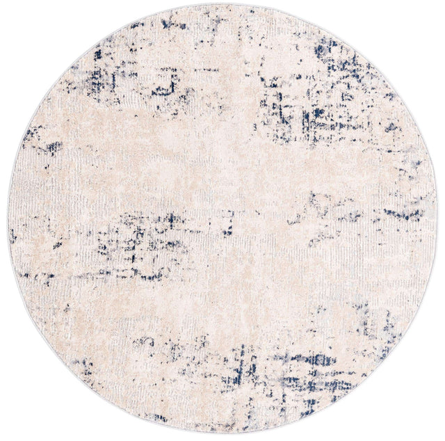 Bone 4' 1 x 4' 1 Caspian Round Area Rug 60% Polypropylene & 40% Polyester With Cotton Backing Modern Chic Carpet for Home Interior Design Decorating for Sale at Rug Engine