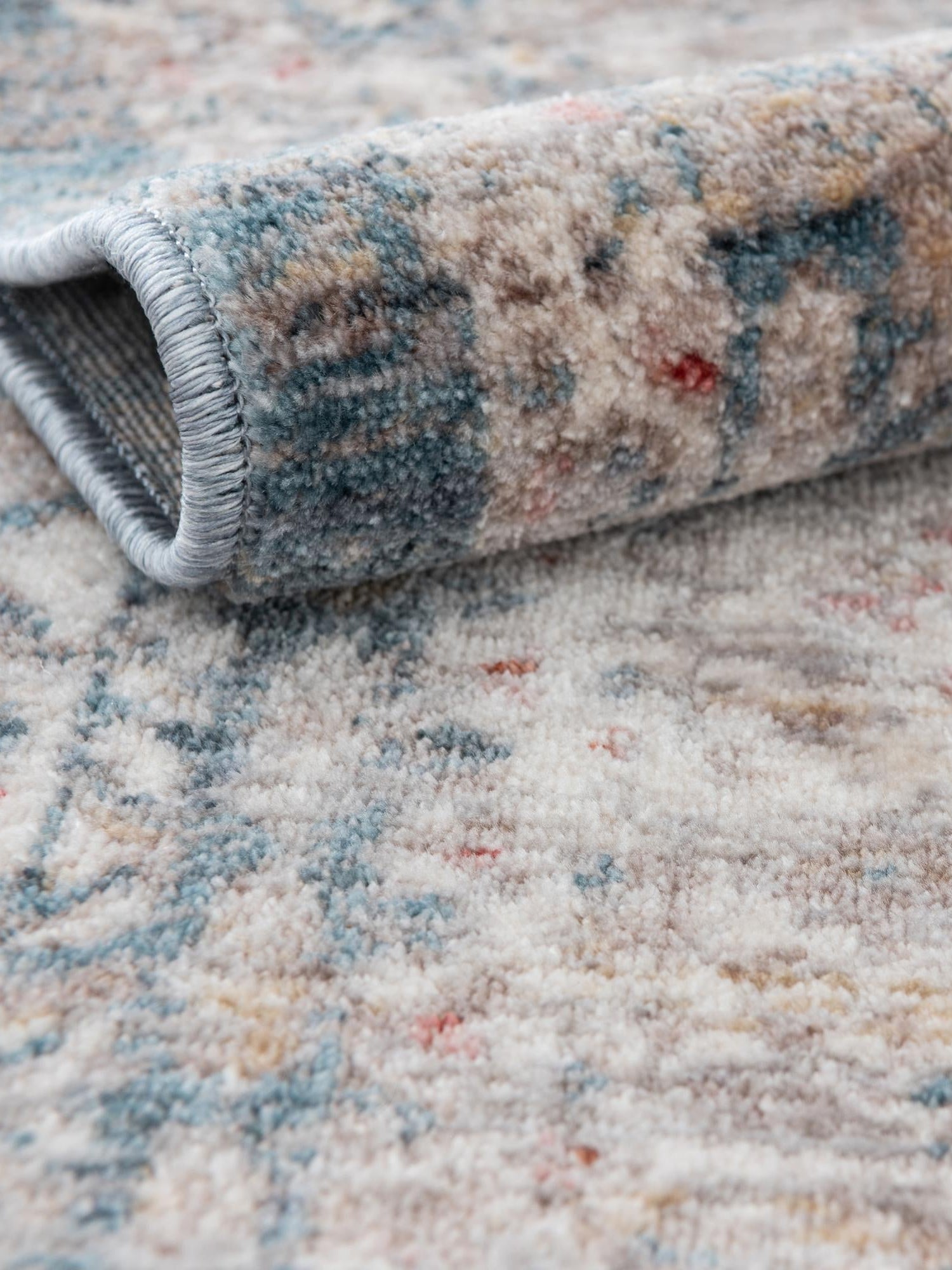 Blue 5' 1 x 5' 1 Noble Round Area Rug 100% Polyester Traditional Distressed Classic Contemporary Carpet for Home Decor for Sale at Rug Engine