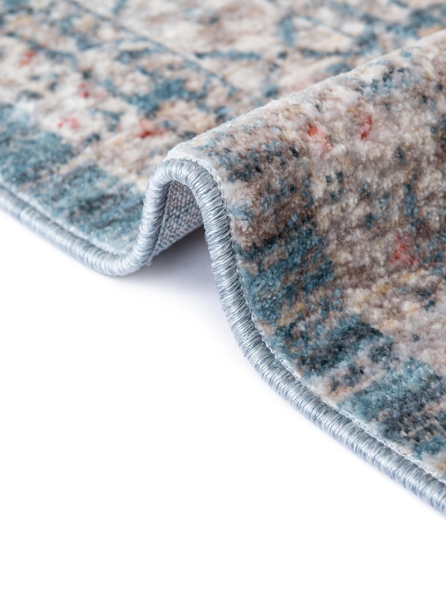 Blue 3' 3 x 3' 3 Noble Round Area Rug 100% Polyester Traditional Distressed Classic Contemporary Carpet for Home Decor for Sale at Rug Engine