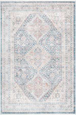 Blue 5' 1 x 7' 10 Noble Rectangle Area Rug 100% Polyester Traditional Distressed Classic Contemporary Carpet for Home Decor for Sale at Rug Engine