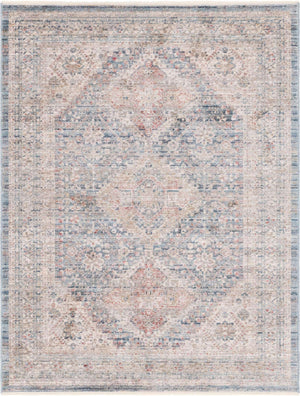 Blue 4' 1 x 5' 7 Noble Rectangle Area Rug 100% Polyester Traditional Distressed Classic Contemporary Carpet for Home Decor for Sale at Rug Engine