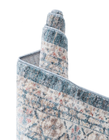 Blue 2' 7 x 13' 1 Noble Runner Area Rug 100% Polyester Traditional Distressed Classic Contemporary Carpet for Home Decor for Sale at Rug Engine