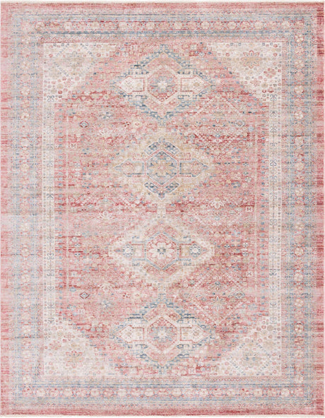 Rose Rust 10' x 13' 5 Noble Rectangle Area Rug 100% Polyester Traditional Distressed Classic Contemporary Carpet for Home Decor for Sale at Rug Engine