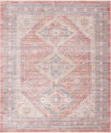 Rose Rust 9' x 11' 3 Noble Rectangle Area Rug 100% Polyester Traditional Distressed Classic Contemporary Carpet for Home Decor for Sale at Rug Engine
