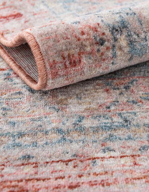 Rose Rust 6' x 6' Noble Round Area Rug 100% Polyester Traditional Distressed Classic Contemporary Carpet for Home Decor for Sale at Rug Engine
