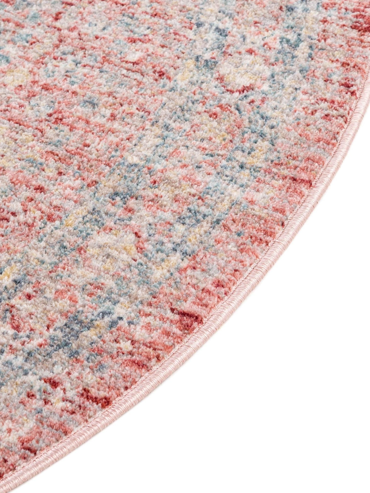 Rose Rust 3' 10 x 3' 10 Noble Round Area Rug 100% Polyester Traditional Distressed Classic Contemporary Carpet for Home Decor for Sale at Rug Engine