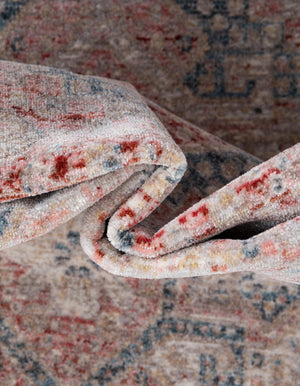 Rose Rust 6' x 6' Noble Round Area Rug 100% Polyester Traditional Distressed Classic Contemporary Carpet for Home Decor for Sale at Rug Engine