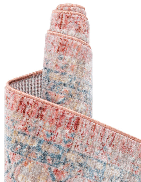 Rose Rust 3' 10 x 3' 10 Noble Round Area Rug 100% Polyester Traditional Distressed Classic Contemporary Carpet for Home Decor for Sale at Rug Engine