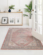 Rose Rust 4' 1 x 5' 7 Noble Rectangle Area Rug 100% Polyester Traditional Distressed Classic Contemporary Carpet for Home Decor for Sale at Rug Engine