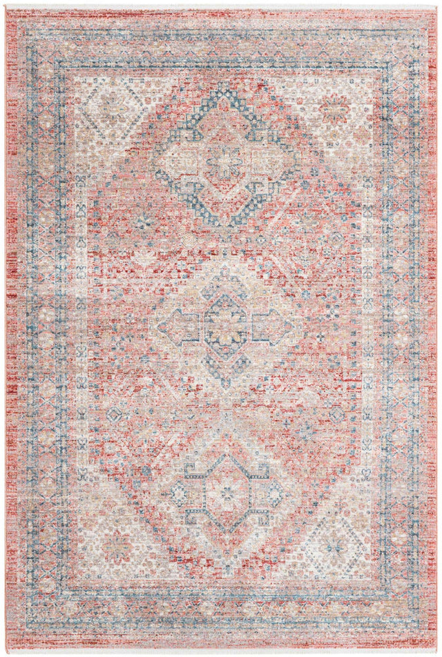 Rose Rust 5' 1 x 7' 10 Noble Rectangle Area Rug 100% Polyester Traditional Distressed Classic Contemporary Carpet for Home Decor for Sale at Rug Engine