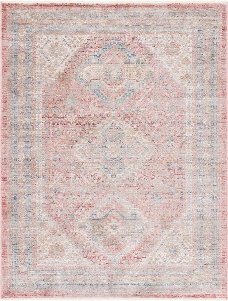 Rose Rust 4' 1 x 5' 7 Noble Rectangle Area Rug 100% Polyester Traditional Distressed Classic Contemporary Carpet for Home Decor for Sale at Rug Engine