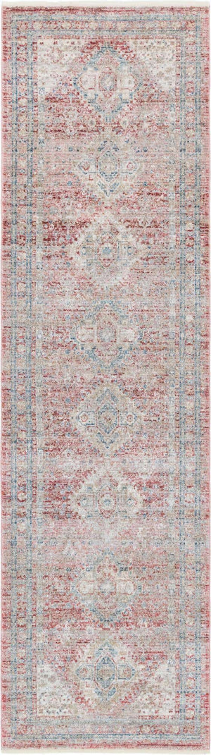 Rose Rust 2' 7 x 10' Noble Runner Area Rug 100% Polyester Traditional Distressed Classic Contemporary Carpet for Home Decor for Sale at Rug Engine