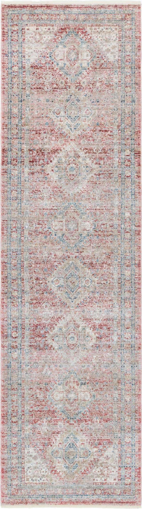 Rose Rust 2' 7 x 10' Noble Runner Area Rug 100% Polyester Traditional Distressed Classic Contemporary Carpet for Home Decor for Sale at Rug Engine