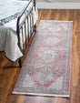 Rose Rust 2' 7 x 10' Noble Runner Area Rug 100% Polyester Traditional Distressed Classic Contemporary Carpet for Home Decor for Sale at Rug Engine