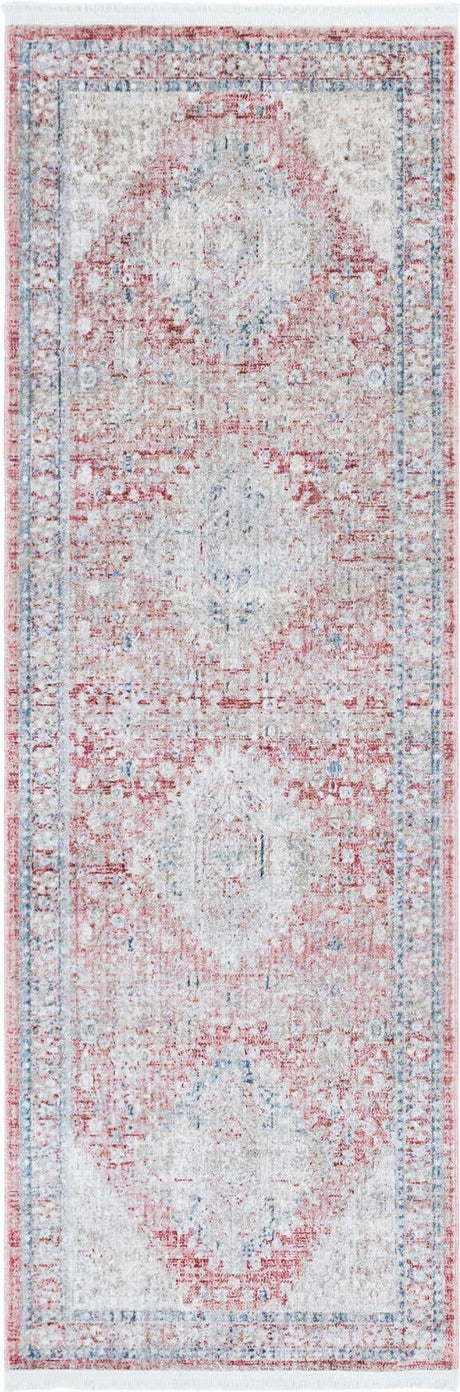 Rose Rust 2' 2 x 5' 11 Noble Runner Area Rug 100% Polyester Traditional Distressed Classic Contemporary Carpet for Home Decor for Sale at Rug Engine