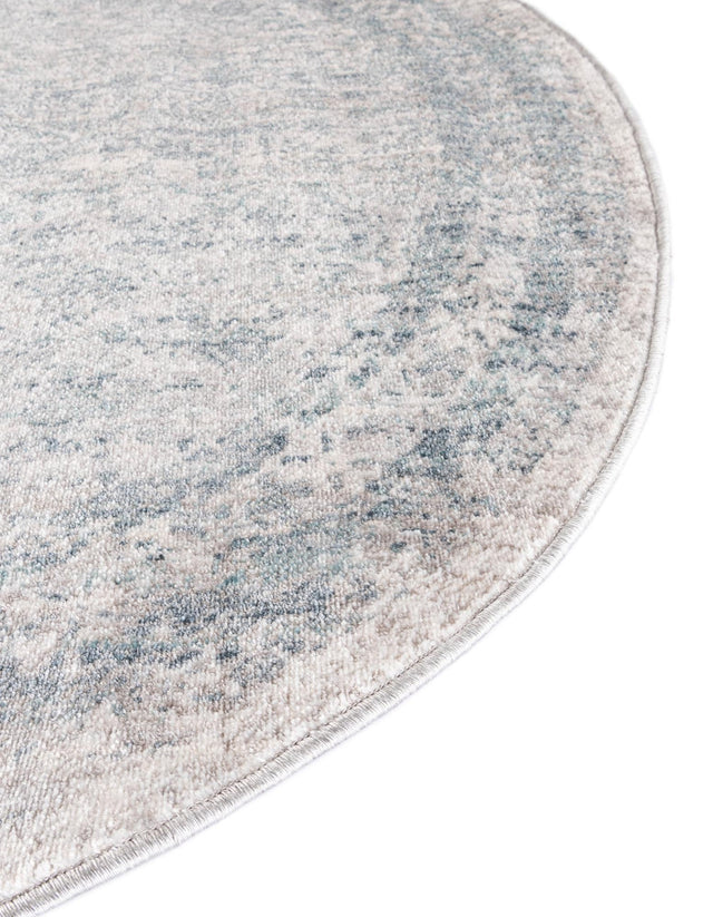 Gray 5' 1 x 5' 1 Noble Round Area Rug 100% Polyester Traditional Distressed Classic Contemporary Carpet for Home Decor for Sale at Rug Engine