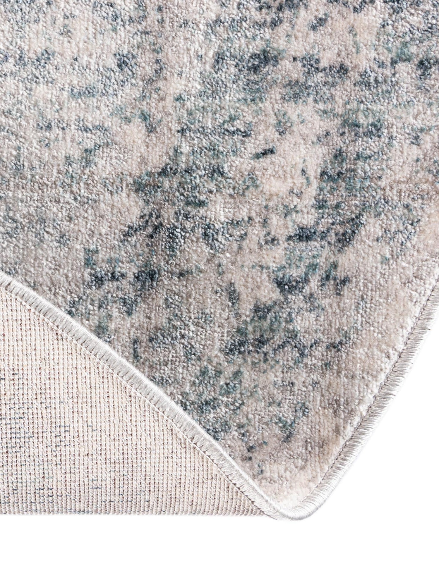 Gray 5' 1 x 5' 1 Noble Round Area Rug 100% Polyester Traditional Distressed Classic Contemporary Carpet for Home Decor for Sale at Rug Engine