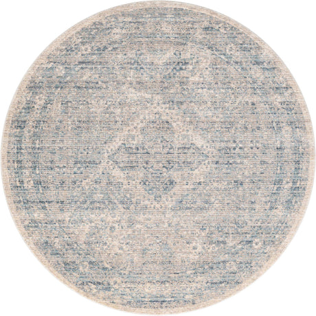 Gray 5' 1 x 5' 1 Noble Round Area Rug 100% Polyester Traditional Distressed Classic Contemporary Carpet for Home Decor for Sale at Rug Engine