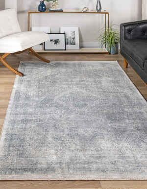 Gray 5' 1 x 7' 10 Noble Rectangle Area Rug 100% Polyester Traditional Distressed Classic Contemporary Carpet for Home Decor for Sale at Rug Engine