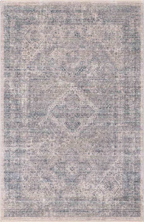 Gray 5' 1 x 7' 10 Noble Rectangle Area Rug 100% Polyester Traditional Distressed Classic Contemporary Carpet for Home Decor for Sale at Rug Engine