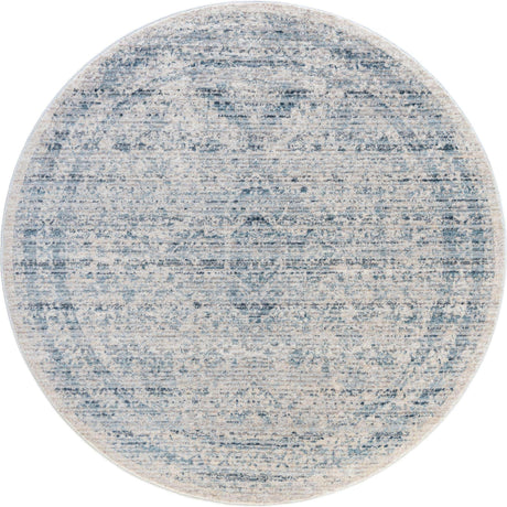 Gray 3' 10 x 3' 10 Noble Round Area Rug 100% Polyester Traditional Distressed Classic Contemporary Carpet for Home Decor for Sale at Rug Engine