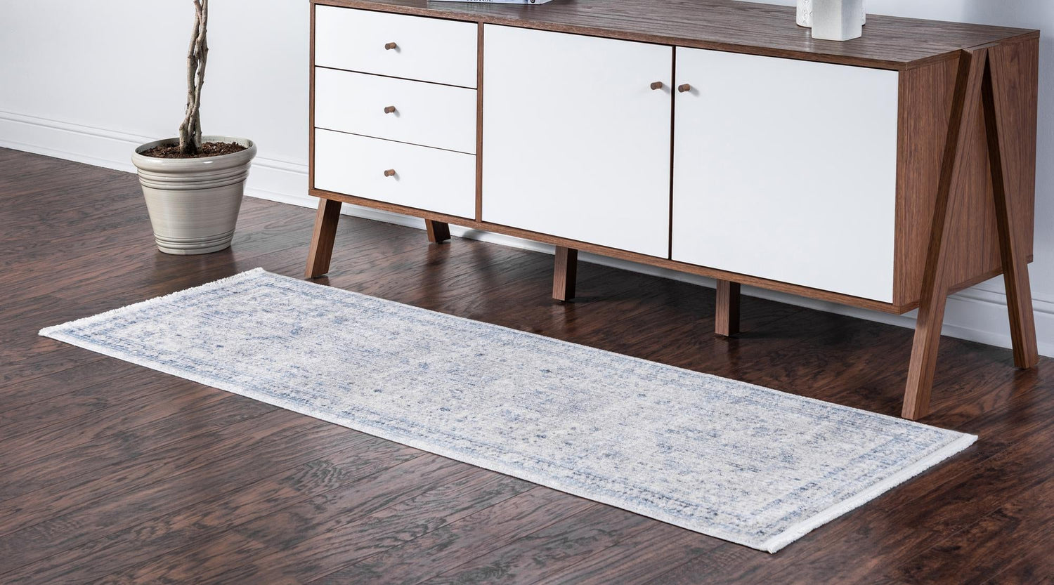Gray 2' 7 x 10' Noble Runner Area Rug 100% Polyester Traditional Distressed Classic Contemporary Carpet for Home Decor for Sale at Rug Engine