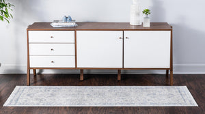 Gray 2' 2 x 5' 11 Noble Runner Area Rug 100% Polyester Traditional Distressed Classic Contemporary Carpet for Home Decor for Sale at Rug Engine