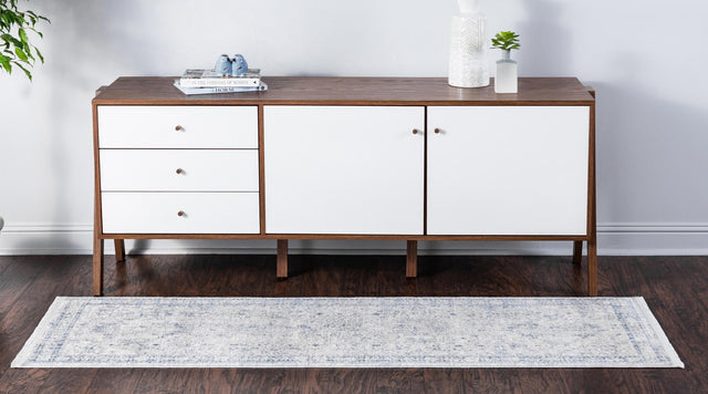 Gray 2' 2 x 5' 11 Noble Runner Area Rug 100% Polyester Traditional Distressed Classic Contemporary Carpet for Home Decor for Sale at Rug Engine