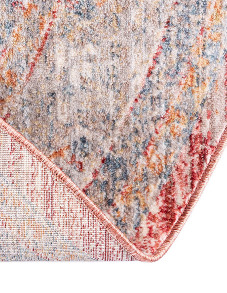 Red 3' 10 x 3' 10 Noble Round Area Rug 100% Polyester Traditional Distressed Classic Contemporary Carpet for Home Decor for Sale at Rug Engine