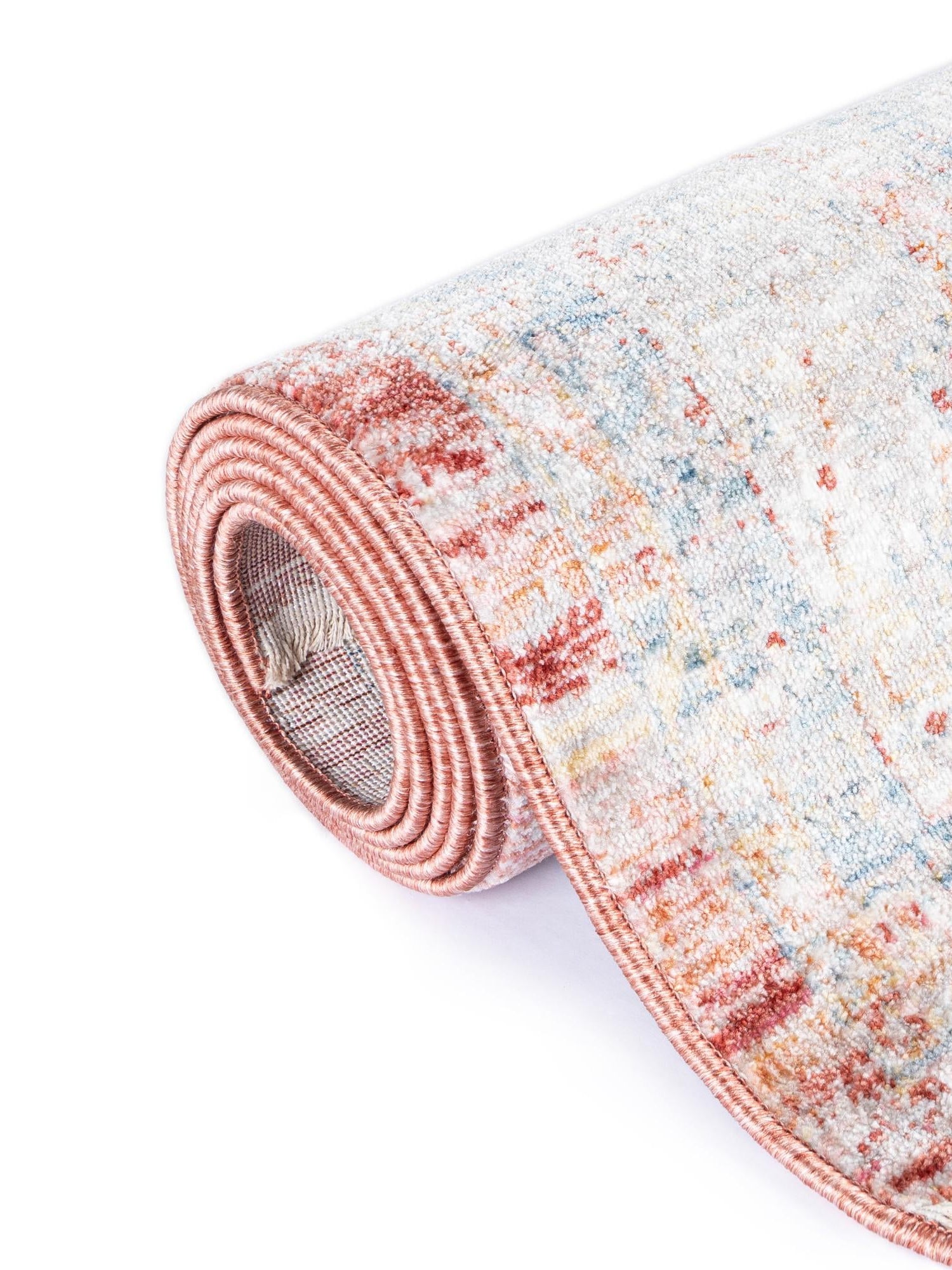 Red 5' 1 x 5' 1 Noble Round Area Rug 100% Polyester Traditional Distressed Classic Contemporary Carpet for Home Decor for Sale at Rug Engine