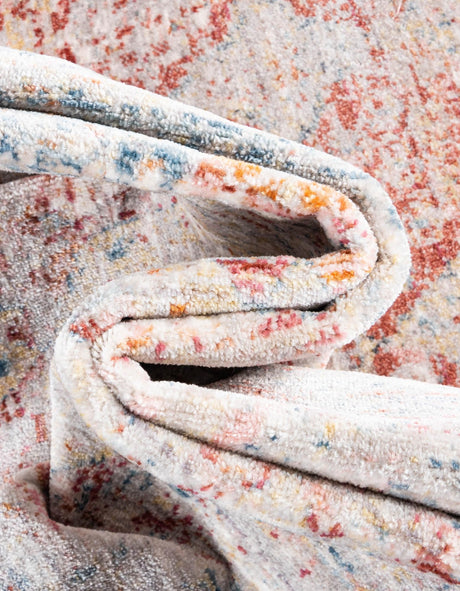 Red 4' 1 x 5' 7 Noble Rectangle Area Rug 100% Polyester Traditional Distressed Classic Contemporary Carpet for Home Decor for Sale at Rug Engine