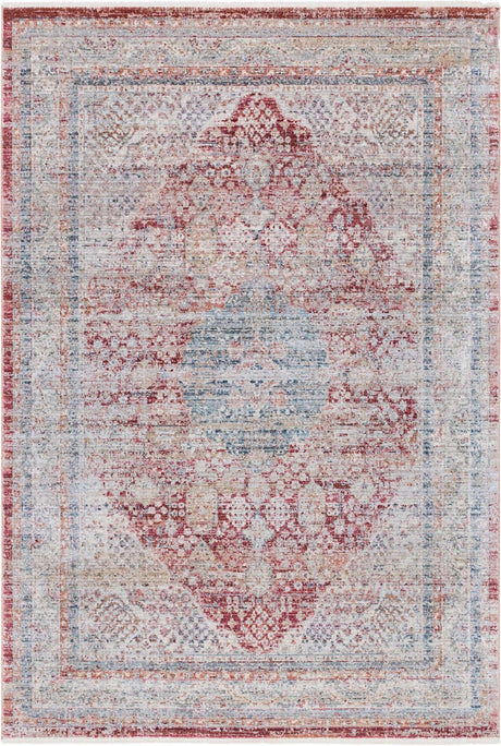 Red 5' 1 x 7' 10 Noble Rectangle Area Rug 100% Polyester Traditional Distressed Classic Contemporary Carpet for Home Decor for Sale at Rug Engine