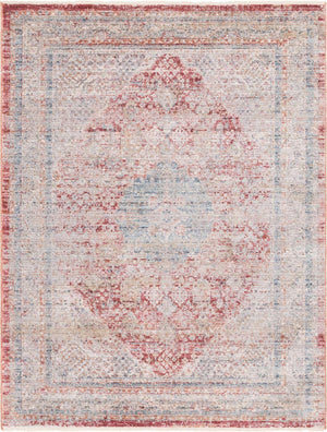 Red 4' 1 x 5' 7 Noble Rectangle Area Rug 100% Polyester Traditional Distressed Classic Contemporary Carpet for Home Decor for Sale at Rug Engine