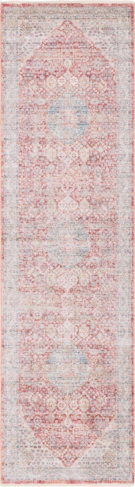Red 2' 7 x 10' Noble Runner Area Rug 100% Polyester Traditional Distressed Classic Contemporary Carpet for Home Decor for Sale at Rug Engine