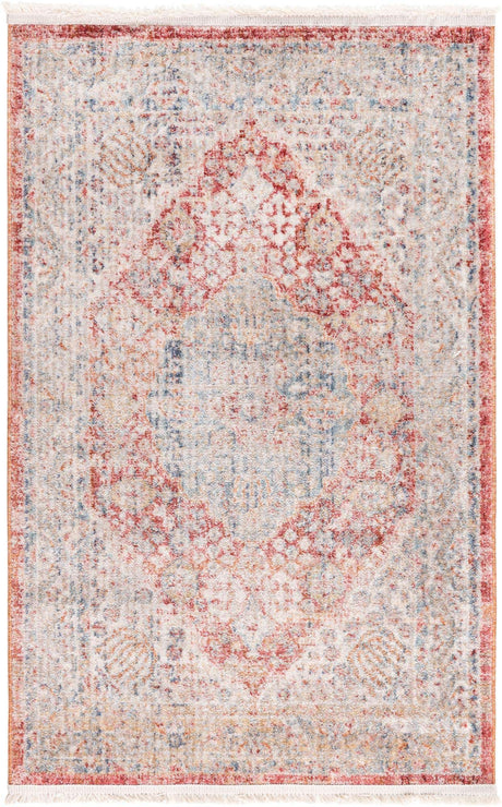 Red 2' 2 x 3' 1 Noble Rectangle Area Rug 100% Polyester Traditional Distressed Classic Contemporary Carpet for Home Decor for Sale at Rug Engine