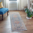 Blue 2' 7 x 10' Noble Runner Area Rug 100% Polyester Traditional Distressed Classic Contemporary Carpet for Home Decor for Sale at Rug Engine