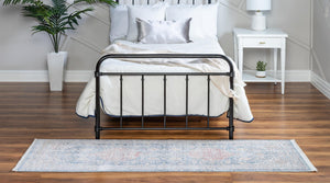 Blue 2' 7 x 10' Noble Runner Area Rug 100% Polyester Traditional Distressed Classic Contemporary Carpet for Home Decor for Sale at Rug Engine