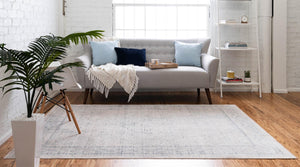 Ivory 2' 2 x 3' 1 Noble Rectangle Area Rug 100% Polyester Traditional Distressed Classic Contemporary Carpet for Home Decor for Sale at Rug Engine