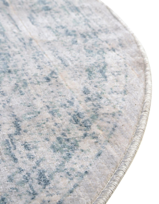 Ivory 6' x 6' Noble Round Area Rug 100% Polyester Traditional Distressed Classic Contemporary Carpet for Home Decor for Sale at Rug Engine