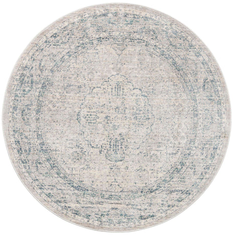 Ivory 3' 10 x 3' 10 Noble Round Area Rug 100% Polyester Traditional Distressed Classic Contemporary Carpet for Home Decor for Sale at Rug Engine