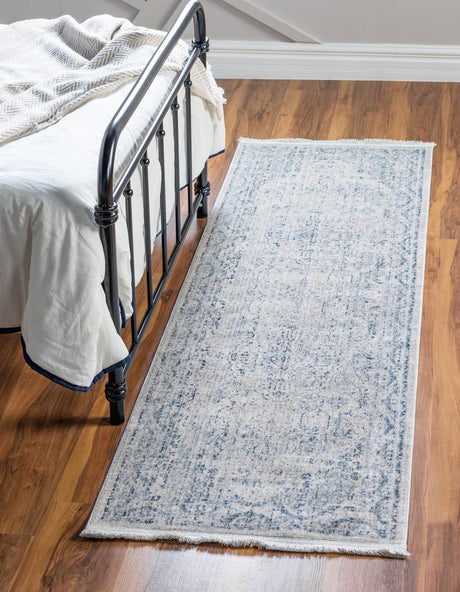 Ivory 2' 7 x 10' Noble Runner Area Rug 100% Polyester Traditional Distressed Classic Contemporary Carpet for Home Decor for Sale at Rug Engine