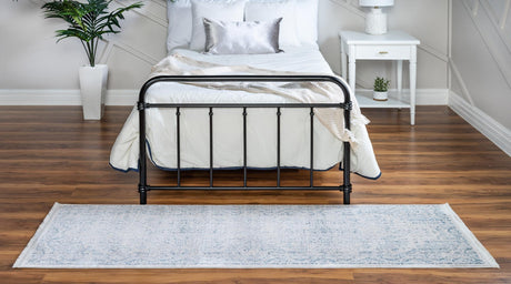 Ivory 2' 7 x 10' Noble Runner Area Rug 100% Polyester Traditional Distressed Classic Contemporary Carpet for Home Decor for Sale at Rug Engine