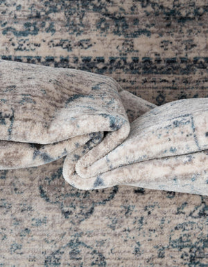 Ivory 2' 7 x 10' Noble Runner Area Rug 100% Polyester Traditional Distressed Classic Contemporary Carpet for Home Decor for Sale at Rug Engine